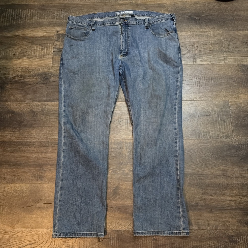 Carhartt Mens 42x30 Relaxed Fit Blue Jeans Straight Leg Denim Workwear